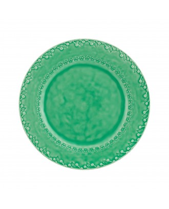 Farfurie pentru cina, verde, 29 cm, Flora - BORDALLO PINHEIRO